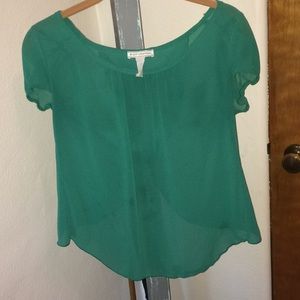 Green sheer top.